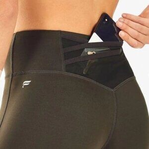 Fabletics Trinity Motion 365 Leggings Green Size XS High Waist Army Olive